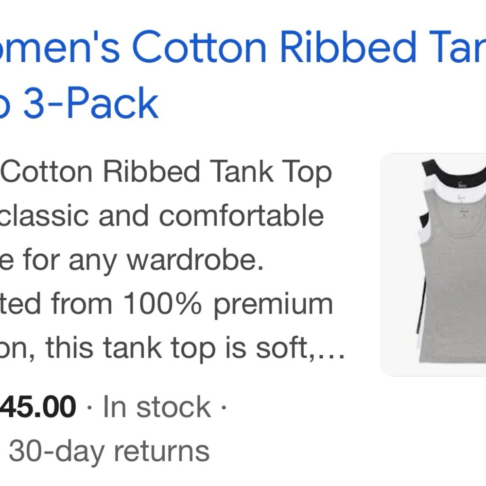 Felina Gray Ribbed Tank Top 3-Pack - Picture 2 of 2